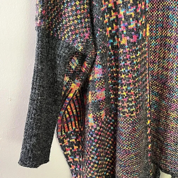 Dreamers Womens Open Front Cardigan Size M Patchwork Fringe Trim Boho Artsy Boho - Picture 4 of 10